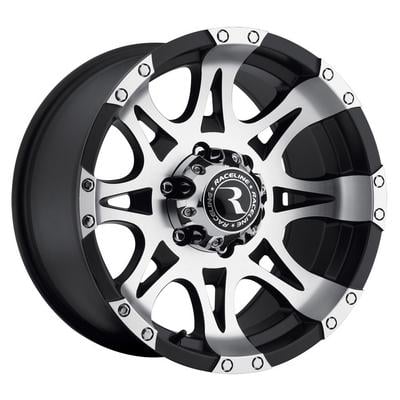 Raceline Wheels Raptor, 20x9 with 6x5.5 Bolt Pattern - Machined with Black - 982-2906030